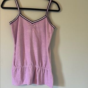 Split Lavender Camisole with Striped Trim
